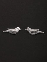 Sterling Silver Bird Motif Stud Earrings