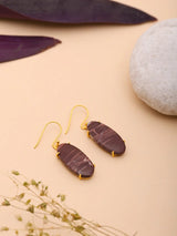 Oval Kona Jasper Gold Plated Sterling Silver Hook Earrings