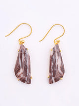 Kona Jasper Gold Plated Sterling Silver Hook Earrings