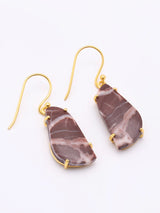 Kona Jasper Gold Plated Sterling Silver Hook Earrings