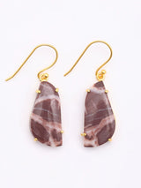 Kona Jasper Gold Plated Sterling Silver Hook Earrings