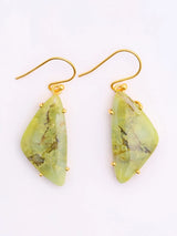 Green Opal Gold Plated Sterling Silver Hook Earrings