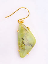 Green Opal Gold Plated Sterling Silver Hook Earrings