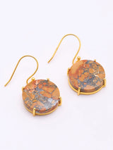Maligano Jasper Gold Plated Sterling Silver Hook Earrings