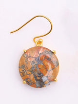 Maligano Jasper Gold Plated Sterling Silver Hook Earrings