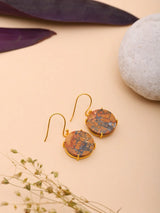 Maligano Jasper Gold Plated Sterling Silver Hook Earrings