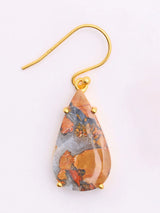 Maligano Jasper Teardrop Gold Plated Silver Earrings