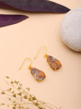 Maligano Jasper Teardrop Gold Plated Silver Earrings