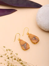 Maligano Jasper Teardrop Gold Plated Silver Earrings