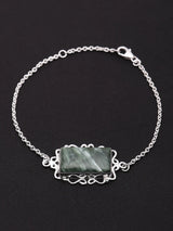 Rectangular Seraphinite Sterling Silver Bracelet