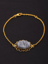 Dendritic Opal Gold Plated Sterling Silver Bracelet