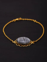 Dendritic Opal Gold Plated Sterling Silver Bracelet
