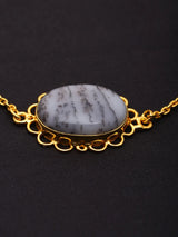 Dendritic Opal Gold Plated Sterling Silver Bracelet