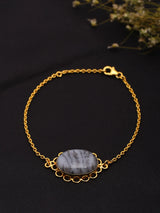Dendritic Opal Gold Plated Sterling Silver Bracelet