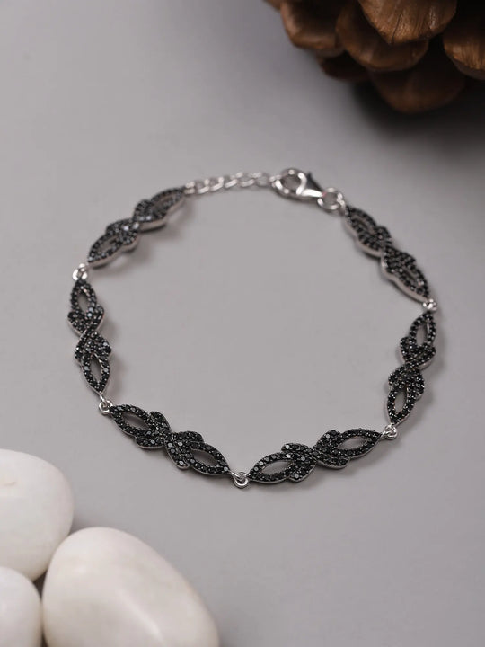 Black Spinel Sterling Silver Bracelet