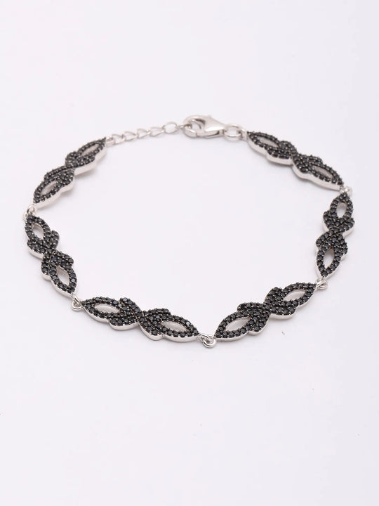 Black Spinel Sterling Silver Bracelet
