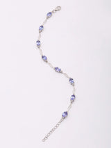 Faceted Oval Tanzanite Sterling Silver Bracelet