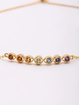 Multicolour Gemstone Sterling Silver Adjustable Bracelet
