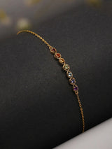 Multicolour Gemstone Sterling Silver Adjustable Bracelet