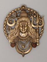 Rudraksha and Trishul Lord Shiva Brass Lapel Pin Brooch Set