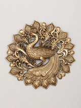 Peacock Motif Antique Brass Brooch