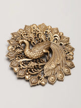 Peacock Motif Antique Brass Brooch