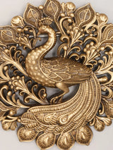 Peacock Motif Antique Brass Brooch