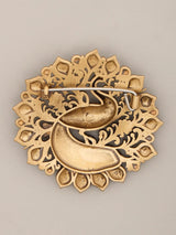 Peacock Motif Antique Brass Brooch