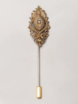 Trayambakam Om Brass Lapel Pin and Brooch Set