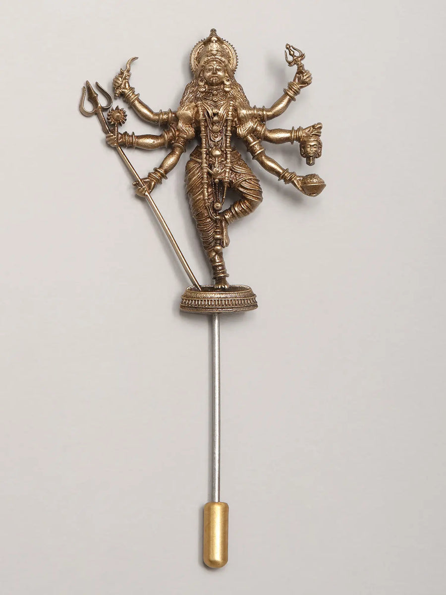Goddess Kali Brass Lapel Pin Brooch
