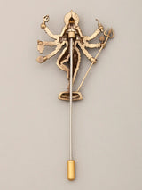 Goddess Kali Brass Lapel Pin Brooch