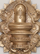Shiva Linga Hand Carved Brass Brooch