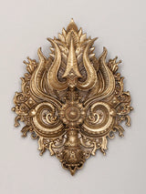Rudraksha and Trishul Brass Lapel Pin and Brooch Set