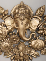 Floral Lord Ganesha Brass Brooch