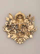 Floral Lord Ganesha Brass Brooch