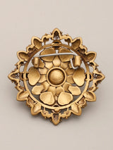 Floral Rudraksha Brass Brooch