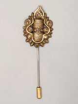 Brass Shiva Linga Lapel Pin and Brooch Set