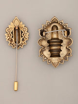 Brass Shiva Linga Lapel Pin and Brooch Set