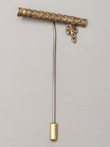 Krishna's Flute Motif Brass Lapel Pin