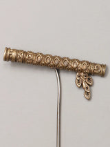 Krishna's Flute Motif Brass Lapel Pin