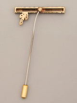 Krishna's Flute Motif Brass Lapel Pin