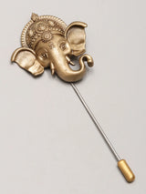 Lord Ganesha Face Brass Lapel Pin
