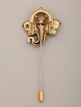 Lord Ganesha Face Brass Lapel Pin