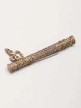 Krishna's Flute Motif Antique Brass Brooch