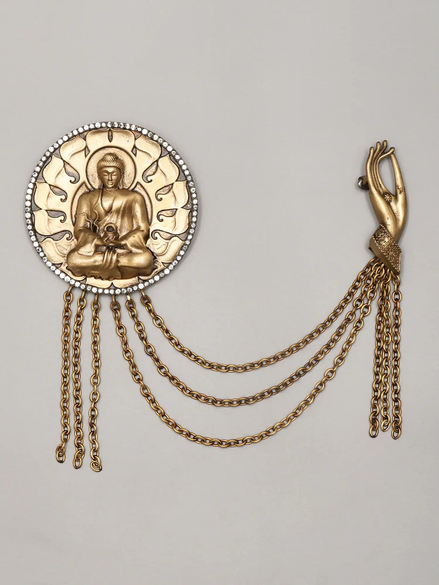 Vitarka Mudra Buddha Brass Brooch