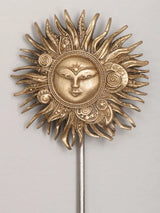 Lord Surya Brass Lapel Pin with Antique Finish