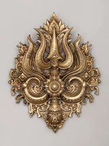 Trishul Motif Antique Brass Brooch