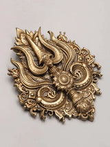 Trishul Motif Antique Brass Brooch