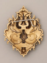 Trishul Motif Antique Brass Brooch
