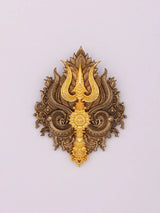 Trishul Motif Antique Brass Brooch